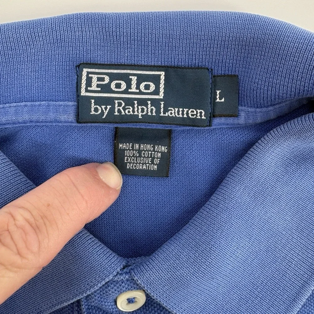 Polo‎ Ralph Lauren Mens Large Blue Red Pony Polo Short Sleeve
